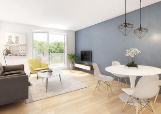 Möbliertes Wohnzimmer erstes Obergeschoss