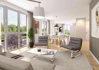 Möbliertes Wohnzimmer erstes Obergeschoss