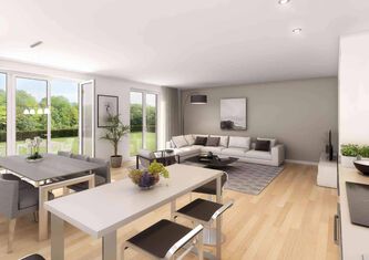 Möbliertes Wohnzimmer Erdgeschoss